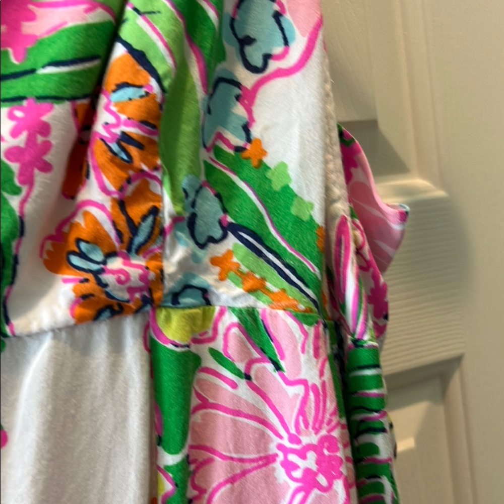 Lilly Pulitzer Tropical Pink and Green baby doll style tank shirt - Picture 7 of 14